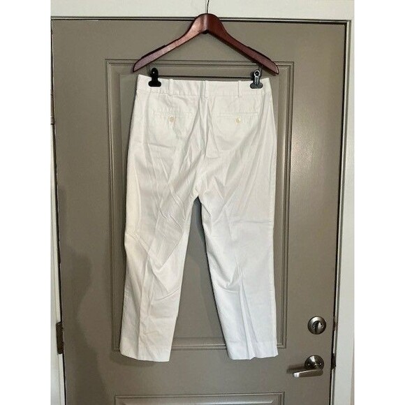 Talbots White Lightweight Double 98% Cotton Straight Ankle Pants Curvy Sz 8 *** - Picture 4 of 5